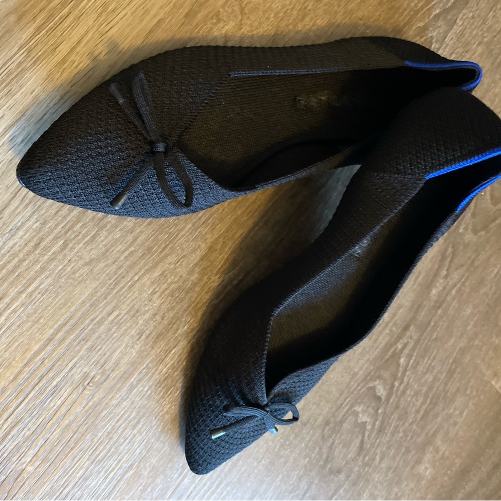 Rothy's Point Women's Black Bow Flats - Picture 3 of 9